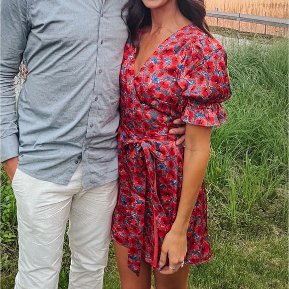 House of Harlow Aja Mini dress in red poppy floral - Picture 4 of 7